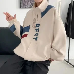 Men's New Bomber Jacket Letter Printed Outerwear Streetwear