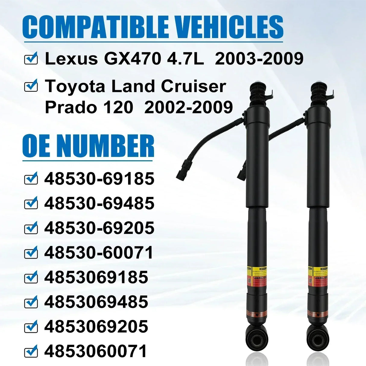 4853060071 4851069195 2pcs FrontRear Shock Absorber for Toyota