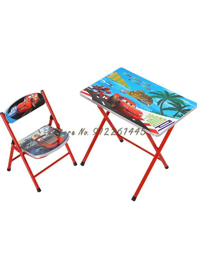 Kindergarten pupils children foldable learning tables and chairs