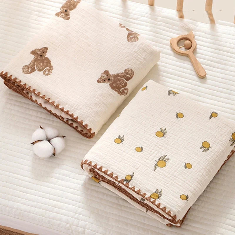 3D Minky Dot Baby Blanket Newborn Cotton Gauze