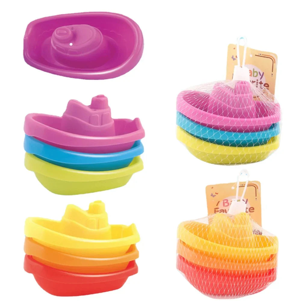 Baby Bath Toys Stacking Boat Toy Colorful Floating