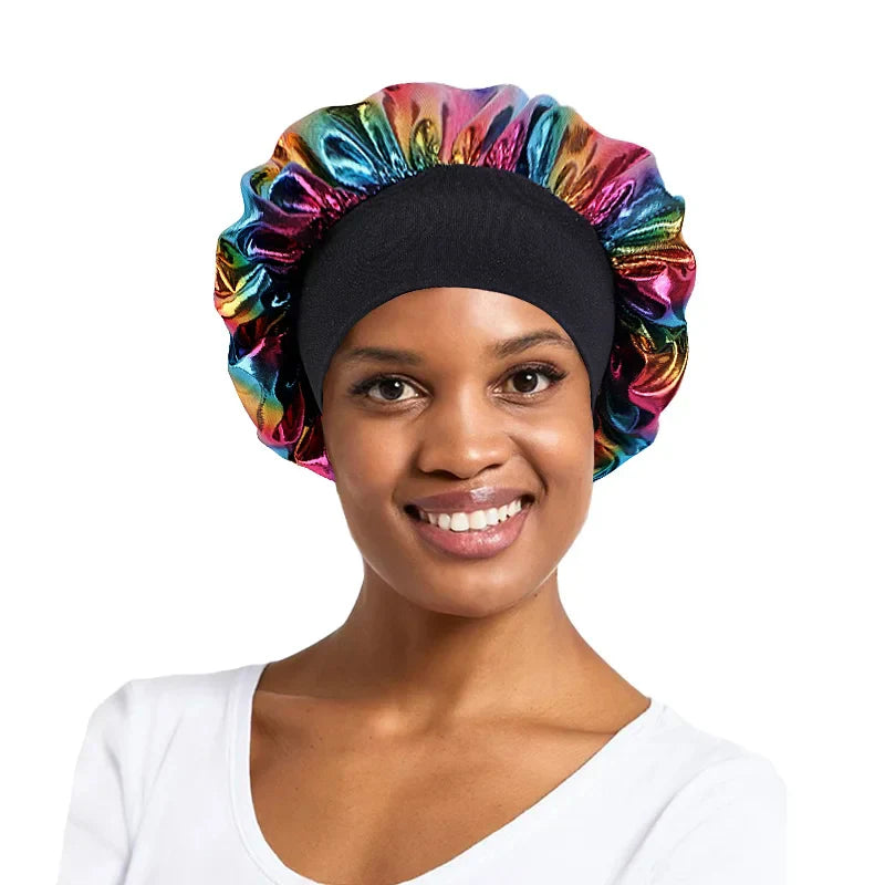 New Women's Laser Satin Bonnet Night Sleep Hat