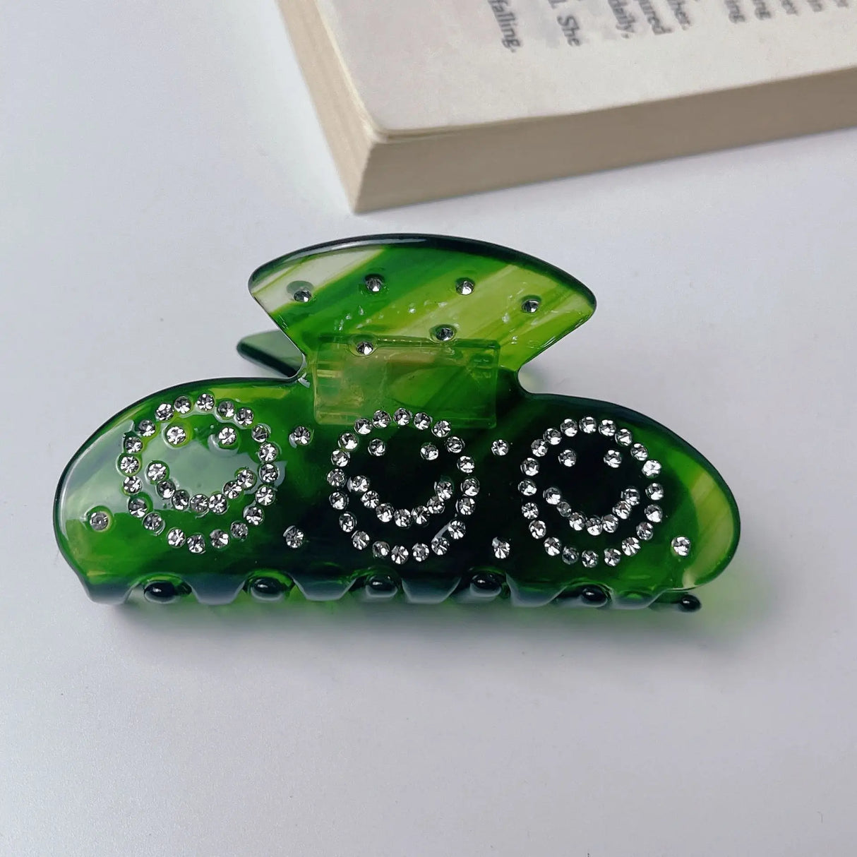 New Fashion Simple 8.5CM Rhinestone-Encrusted Smiling Face Grab