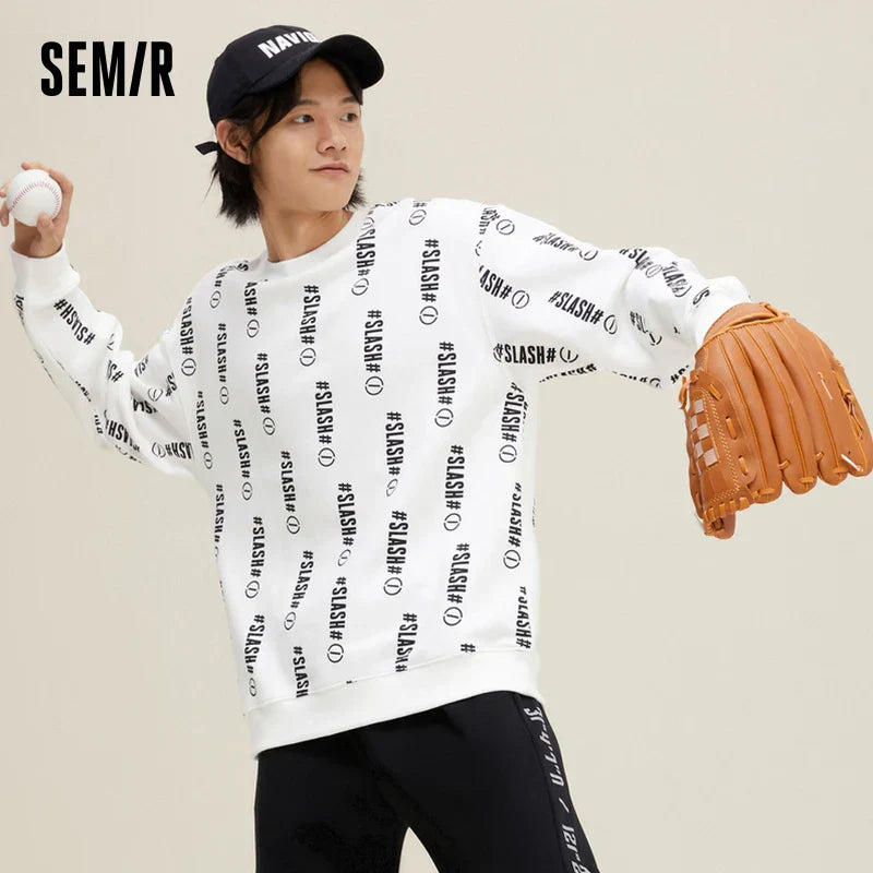 Semir Sweatshirt Men Loose Round Neck Comfortable Fleece