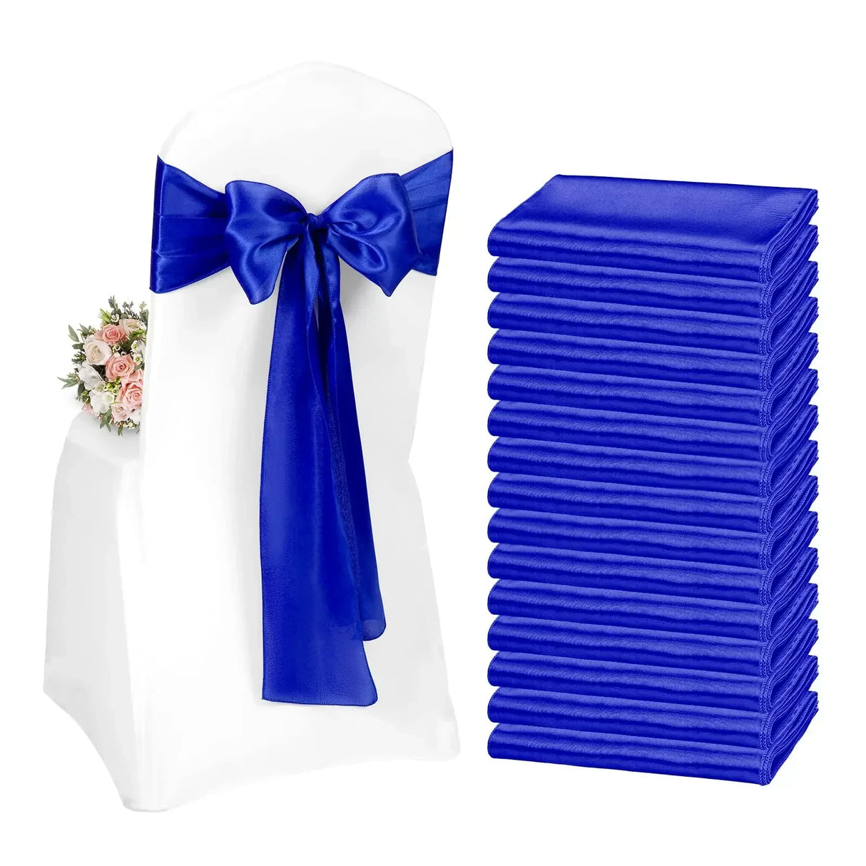 10/50pcs Satin Chair Bow Sashes Wholesale Wedding Chair