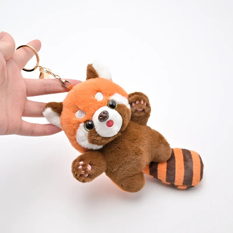 Cute cartoon red panda plush toy pendant little