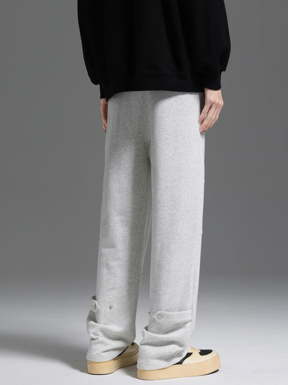 Back Strap button-down Logging Sweatpants Straight Leg Loose