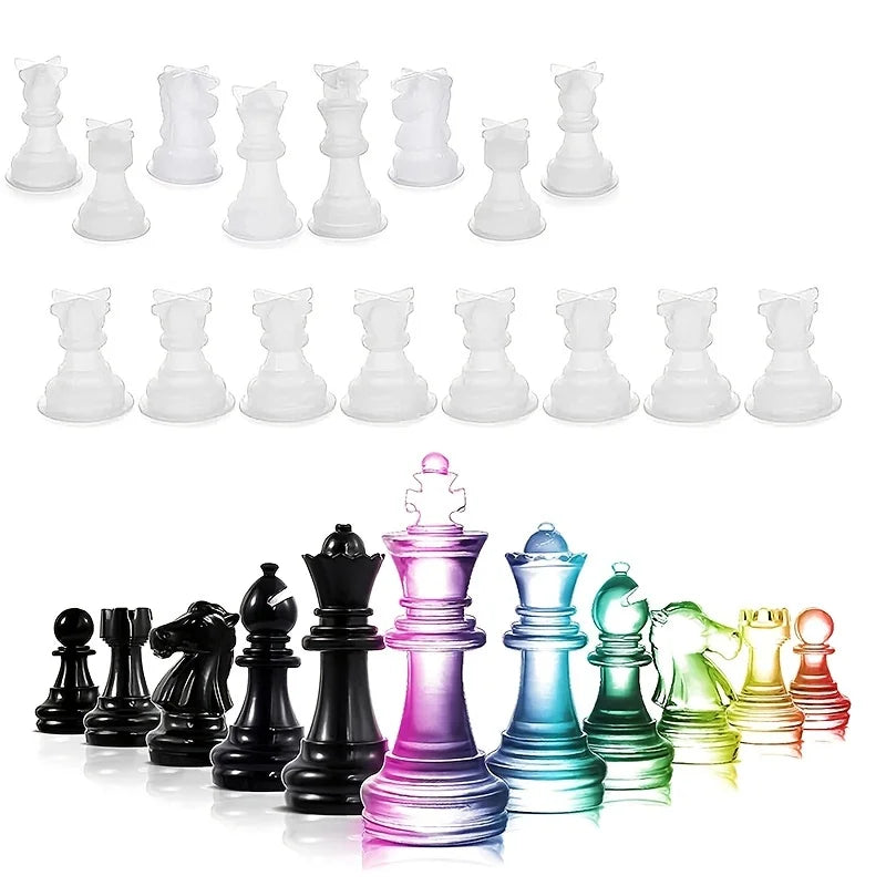 Resin Chess Set Mold with Chess Board Silicone