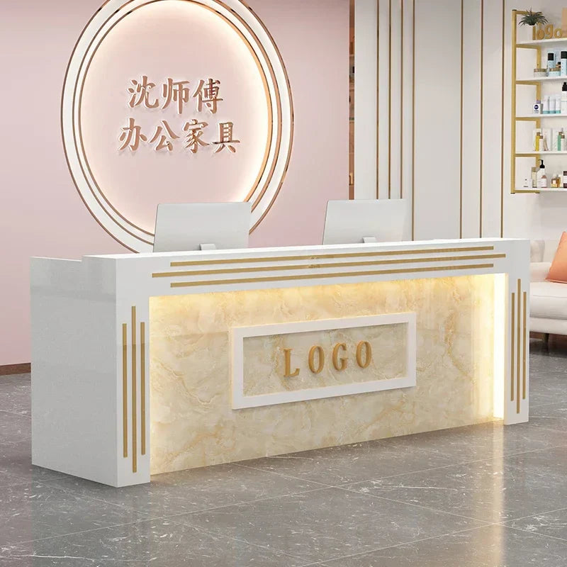 Modern Cash Register Clothing Store Counter Reception Desks