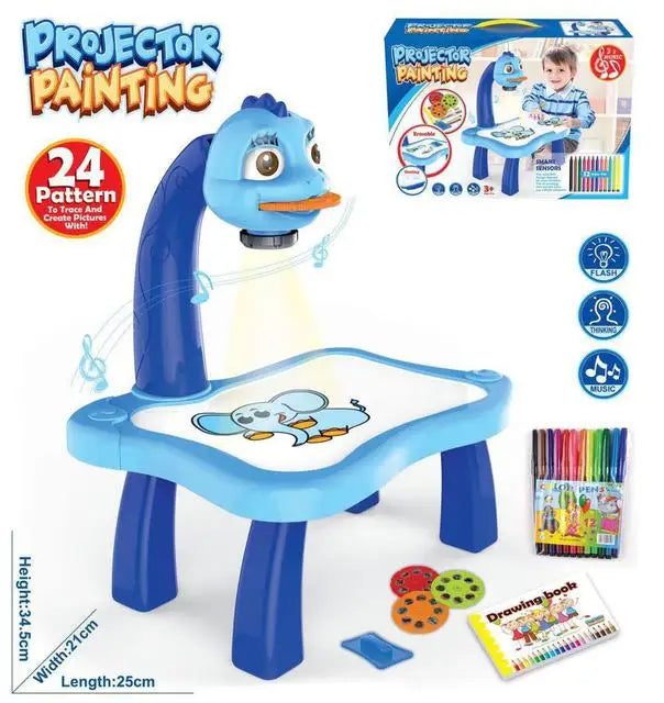 Kids Painting Board Toys Children LED Projector Art