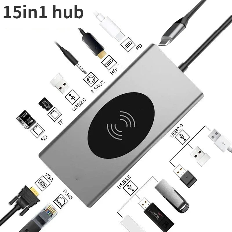 Docking Station Type C HUB To HDMI-Compatible Adapter