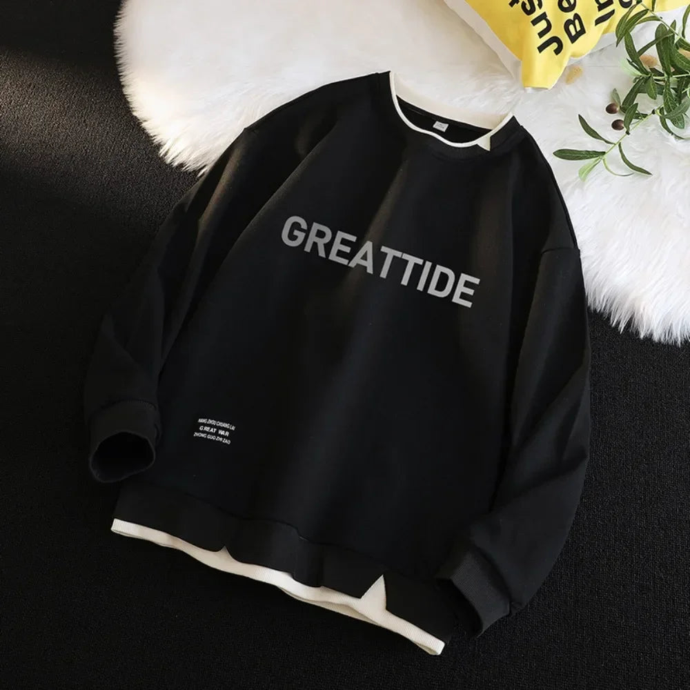 Sweatshirts for Men Round Neck Hip Hop Streetwear