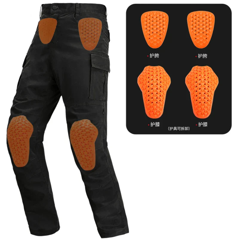 MotoWolf Motorcycle Riding Pants Men's Motorcycle Windproof And Anti Fall Pants Racing Casual Workwear Pants Biker Jeans Atv