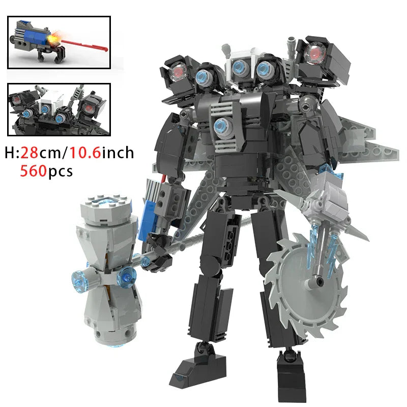 Moc Skibidi Toilet Builing Blocks Titan Clock Man