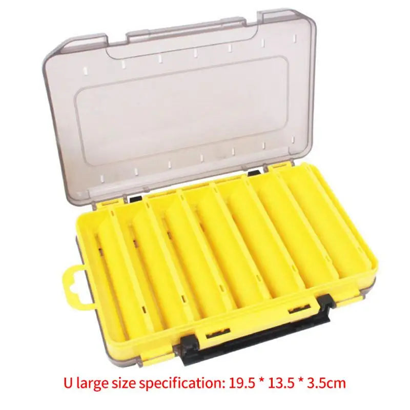 Fishing Tackle Box Lure Storage 14 Compartments Double