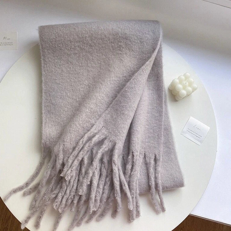 Luxury Cashmere Bright Solid Color Women Scarf Winter