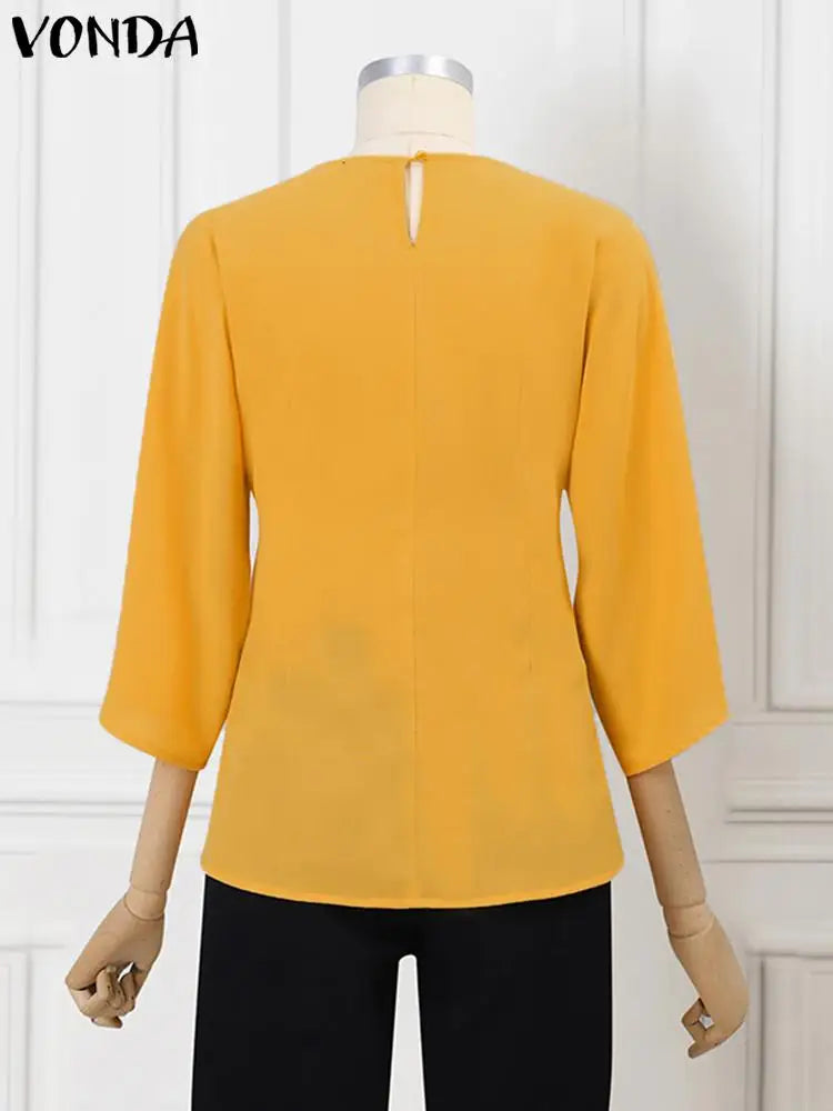 Plus Size VONDA Women Fashion Blouse 34 Sleeve