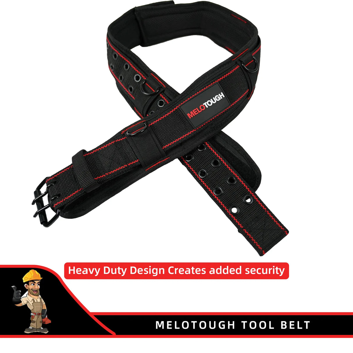 MELOTOUGH Padded Tool Belt with D ring for
