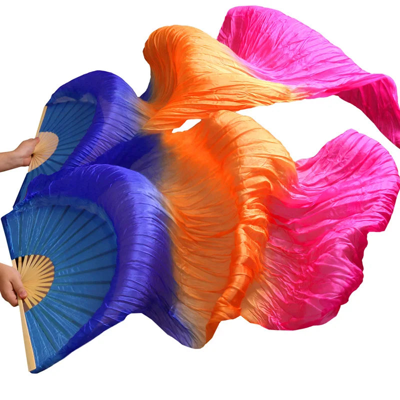 Belly Dance Fan 100% Real Silk Veils 1pc