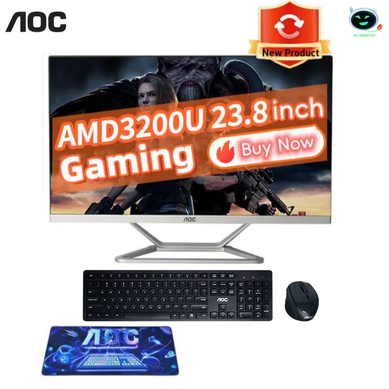 AOC All-in-one Computer 23.8-inch AMD 3200U 16G 512G