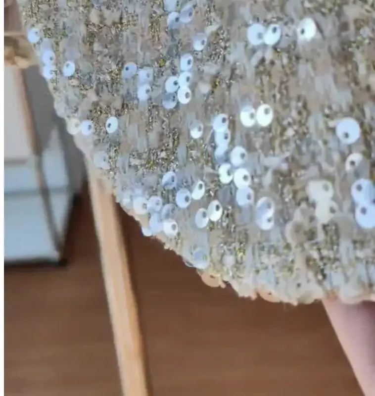 KUSAHIKI Elegant Chic Blingbling Sequins Short Coat 2023