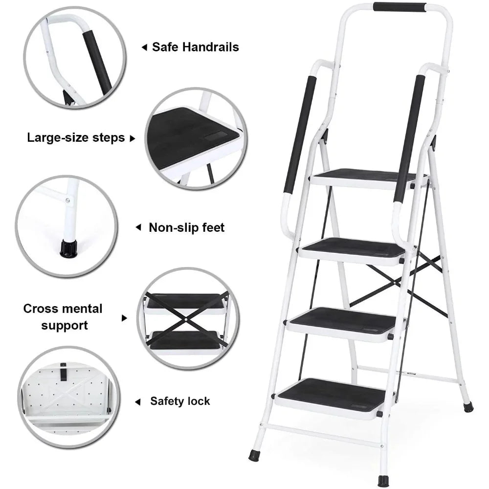 MOYU 4 Step Ladder Portable Folding Step Stool