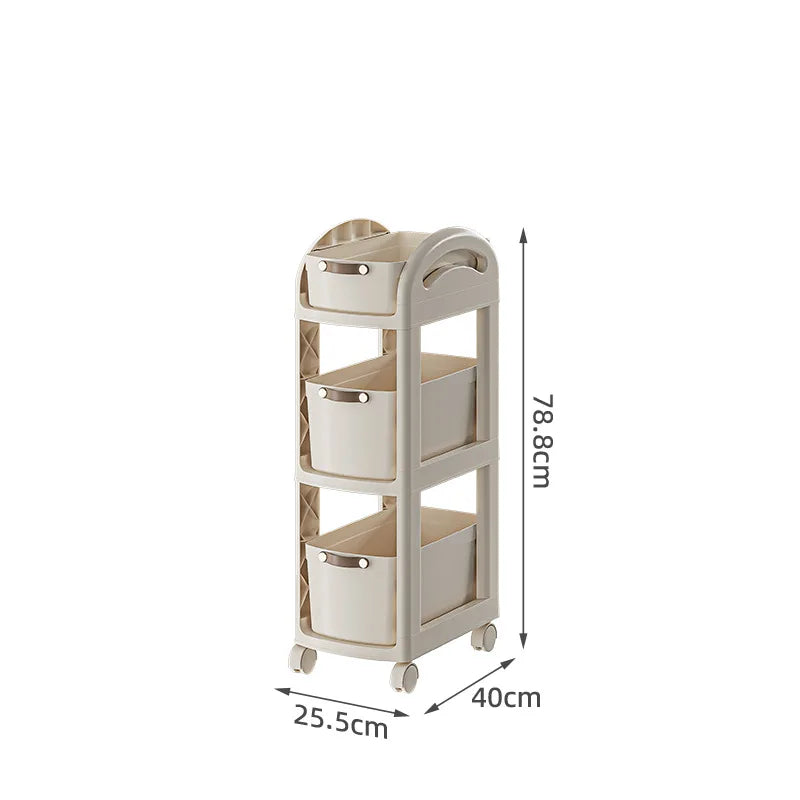 Movable Storage Trolley Kitchen Wheels Rack Small Mobile