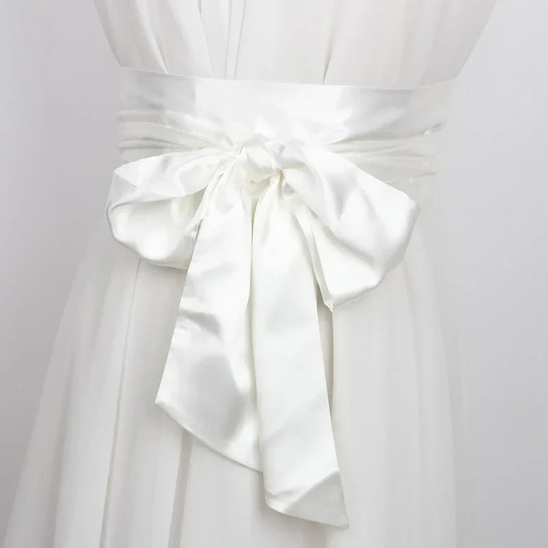 Satin Silk Wide Belt Women 250cm Long Japanese