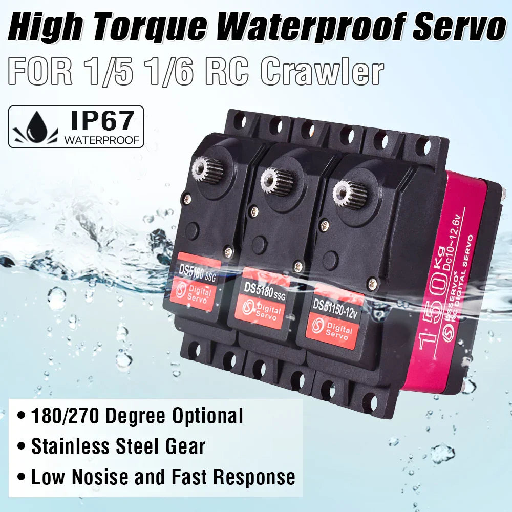 Servo RC 1/5 Servo Waterproof High Torque Servo 60Kg 80Kg 150Kg 8.4V Metal Gear Digital Servo For Redcat HPI Baja 5B SS