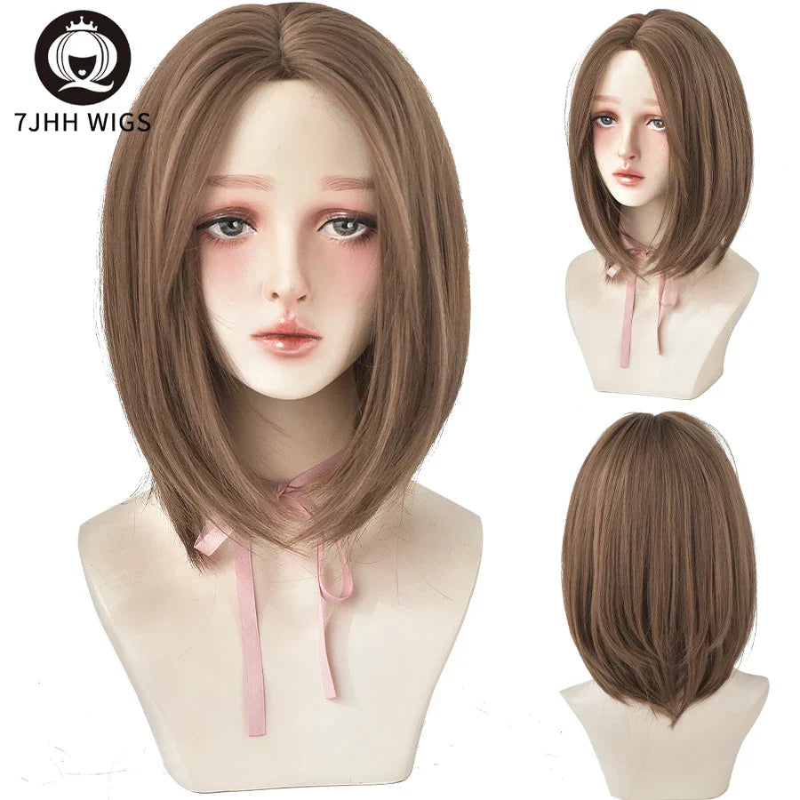 7JHH WIGS Black Short Bob Wig for Girl