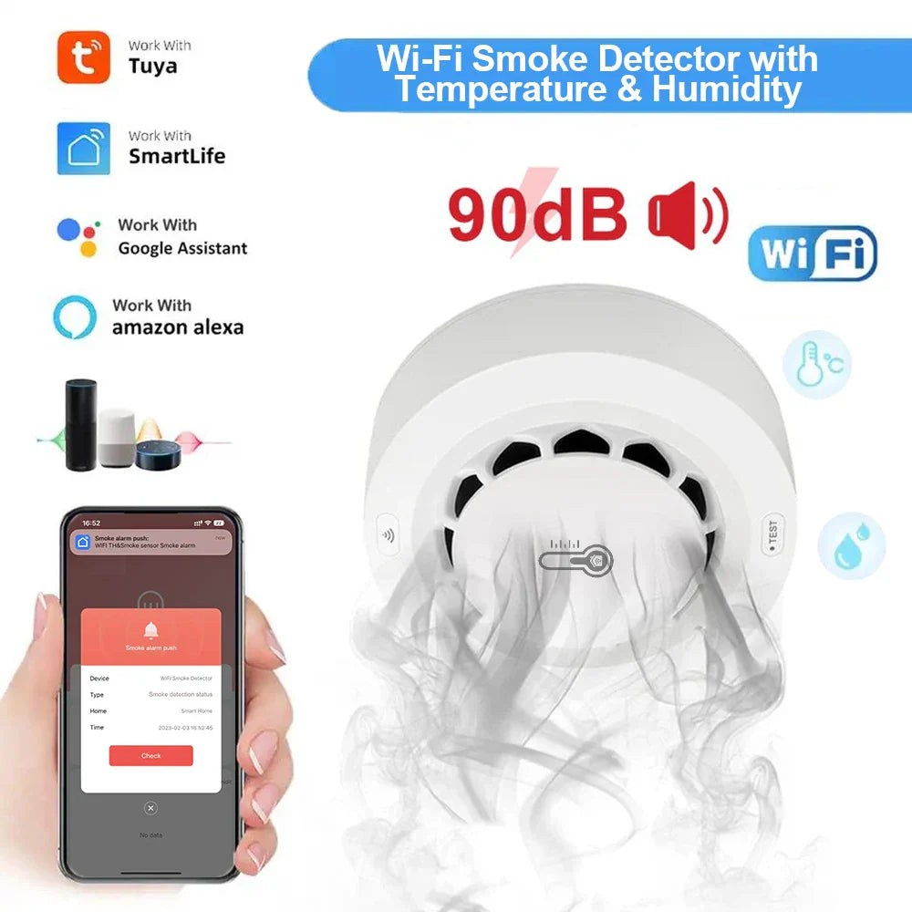 Tuya WiFi Smoke Alarm Temperature And Humidity Detection