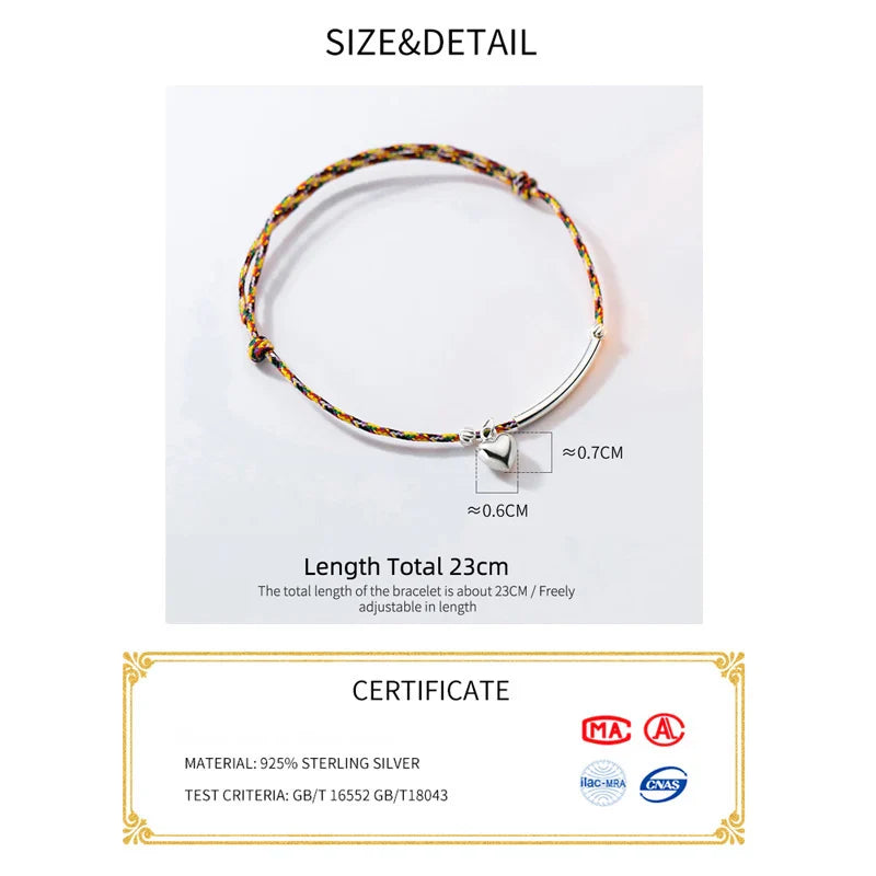 La Monada 23cm 925 Sterling Silver Colorful Rope