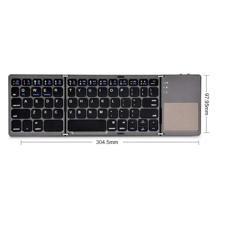 Wireless Folding Keyboard Bluetooth Keyboard With Touchpad For