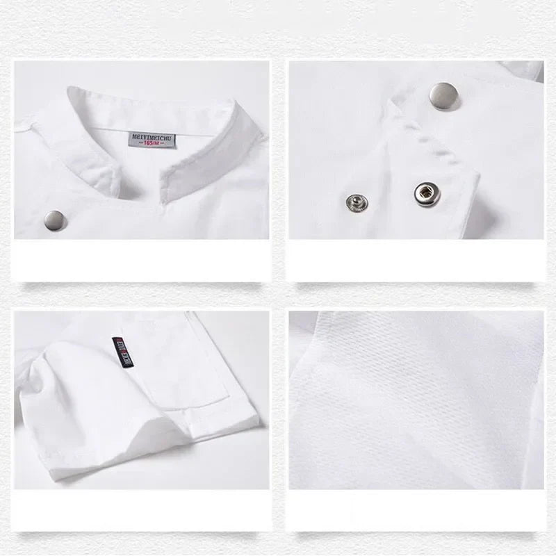 Mens Chef Jacket Short Sleeve Kitchen Clothes White