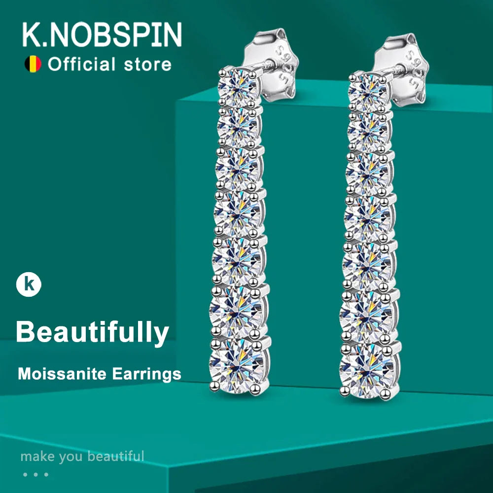 KNOBSPIN D VVS1 Moissanite Pandent Earrings for Woman