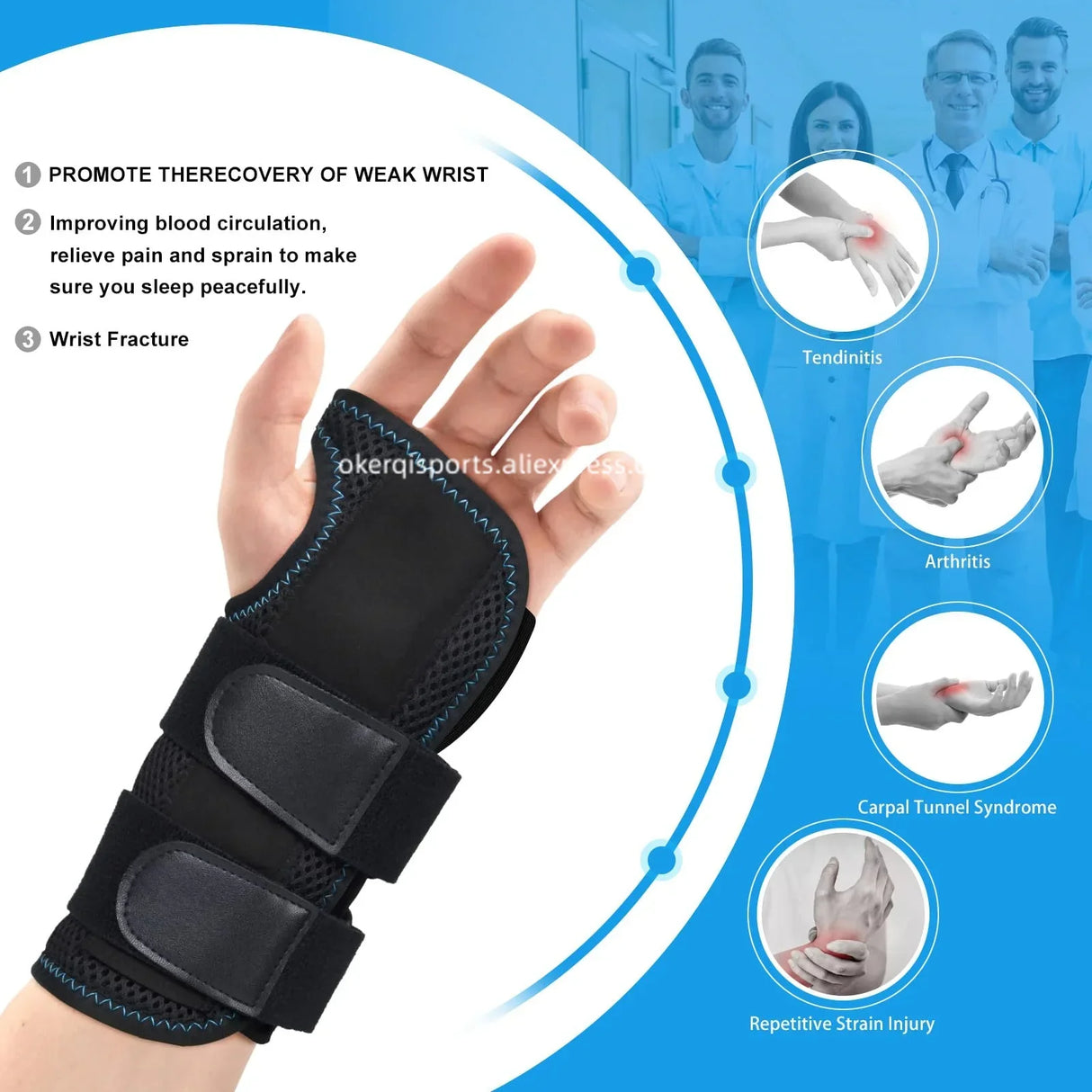 1Pcs Adjustable Wristband Wrist Support Wrist Brace Sport