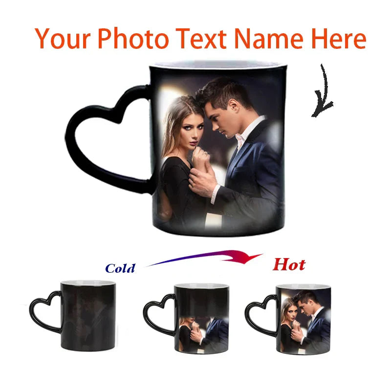 Personalised Magic Mugs Custom Colour Changing Cup Heat