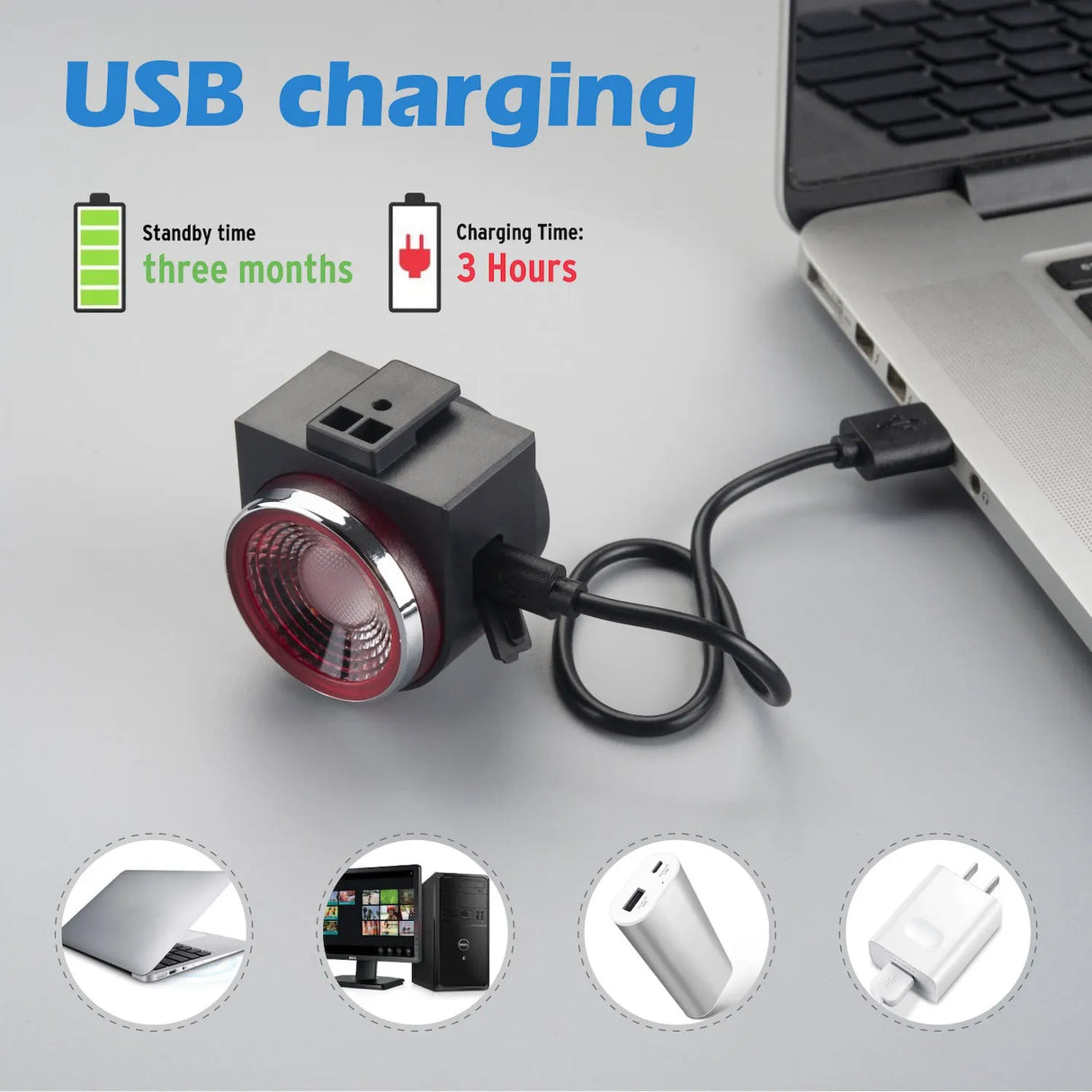 Bicycle Rear Lamp Braking Light Burglary Alarm Remote