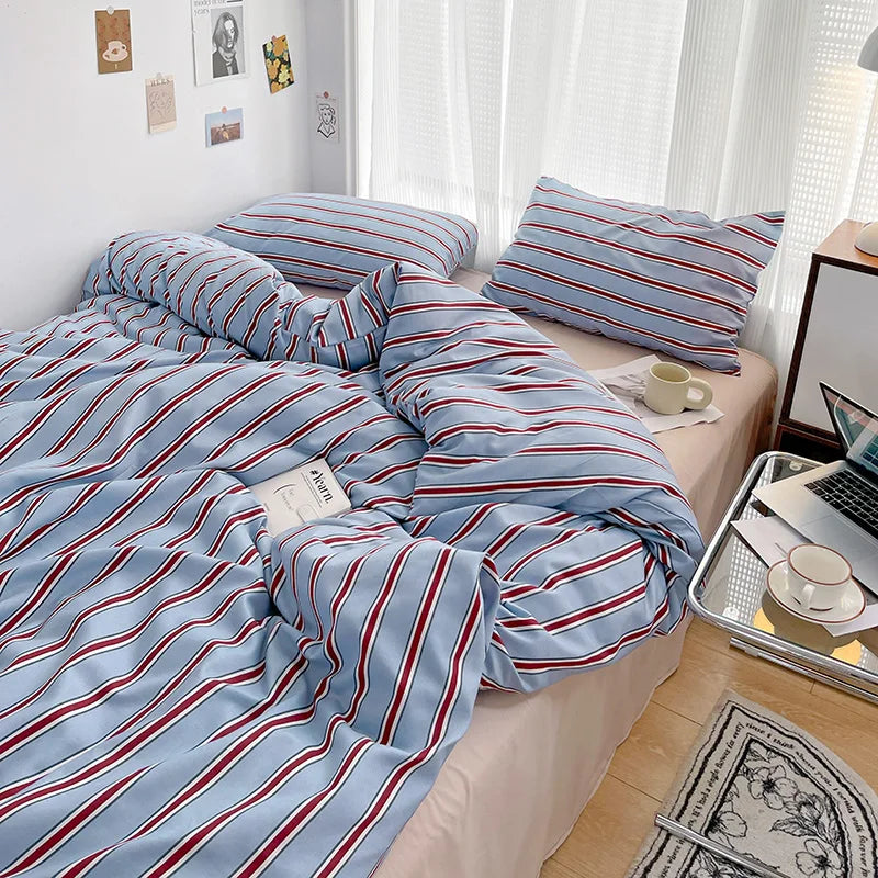 Nordic Sling Bed 150 Bedding Sets Stripes Duvet