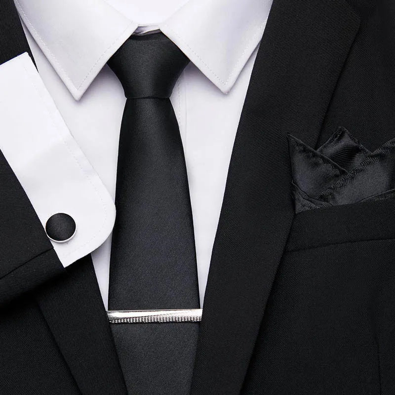 Top Quality Classic Business Ties Hanky Cufflink Clips