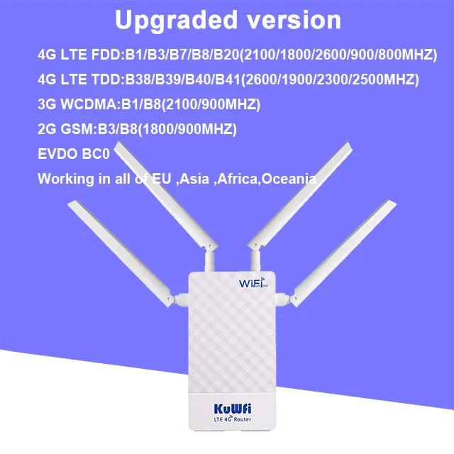 KuWFi 4g Outdoor Wifi Router With Sim Card
