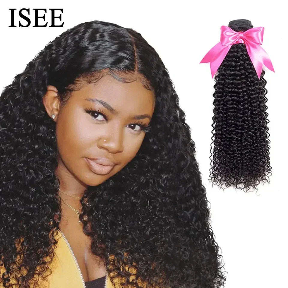 ISEE HAIR Mongolian Kinky Curly Hair Bundles 100%