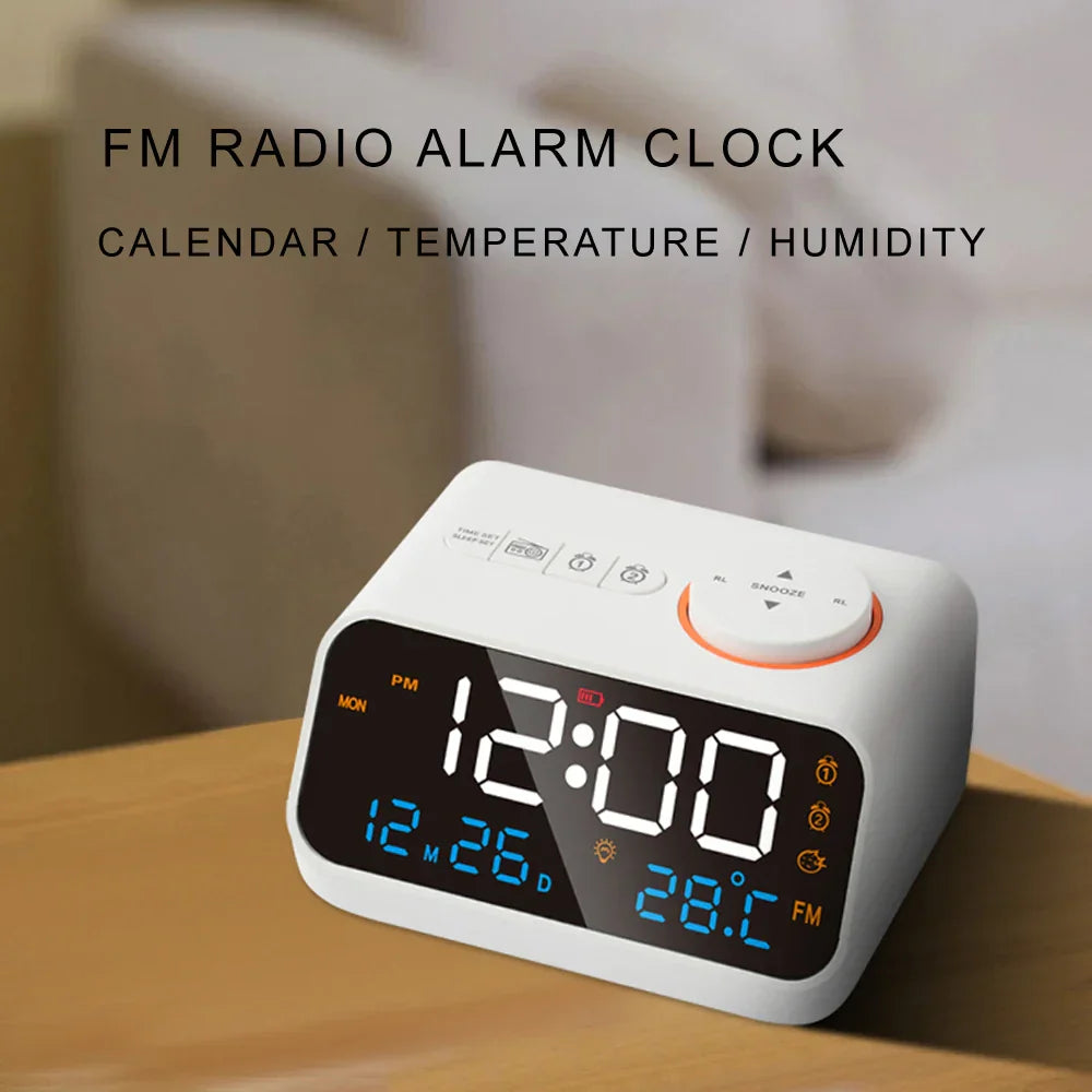 Mordern FM Radio LED Alarm Clock for Bedside