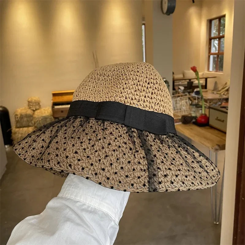 Women's Large Brim Straw Beach Hats Girl Cap