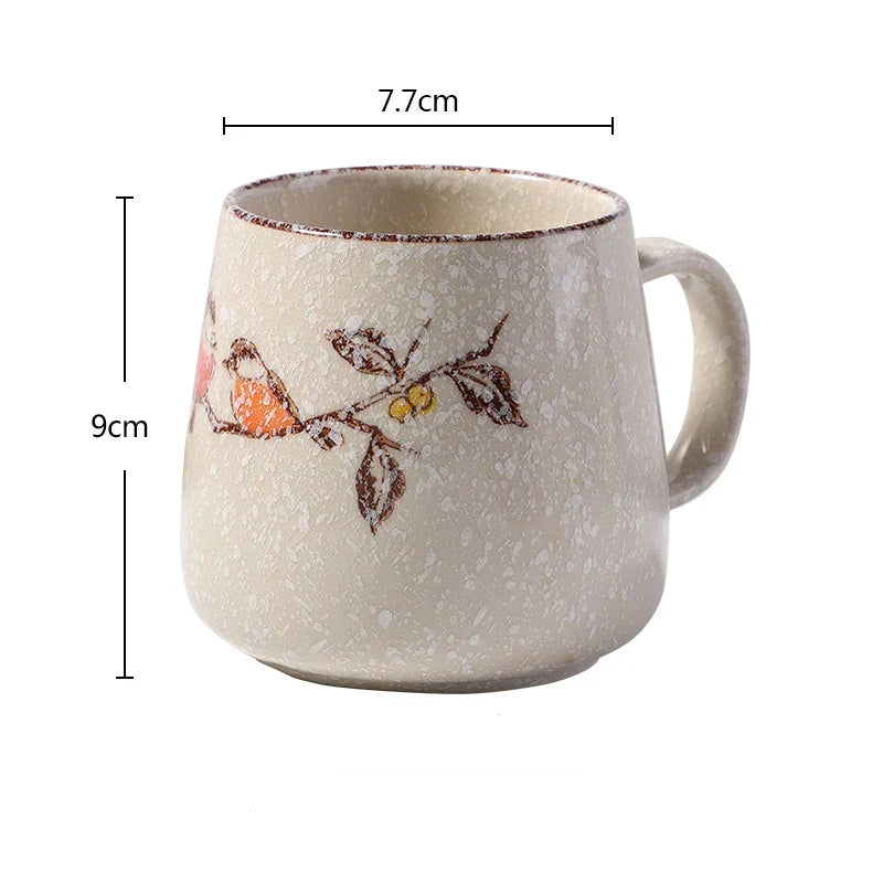 YWDL 380ml Japanese Retro Style Ceramic Coffe Mug