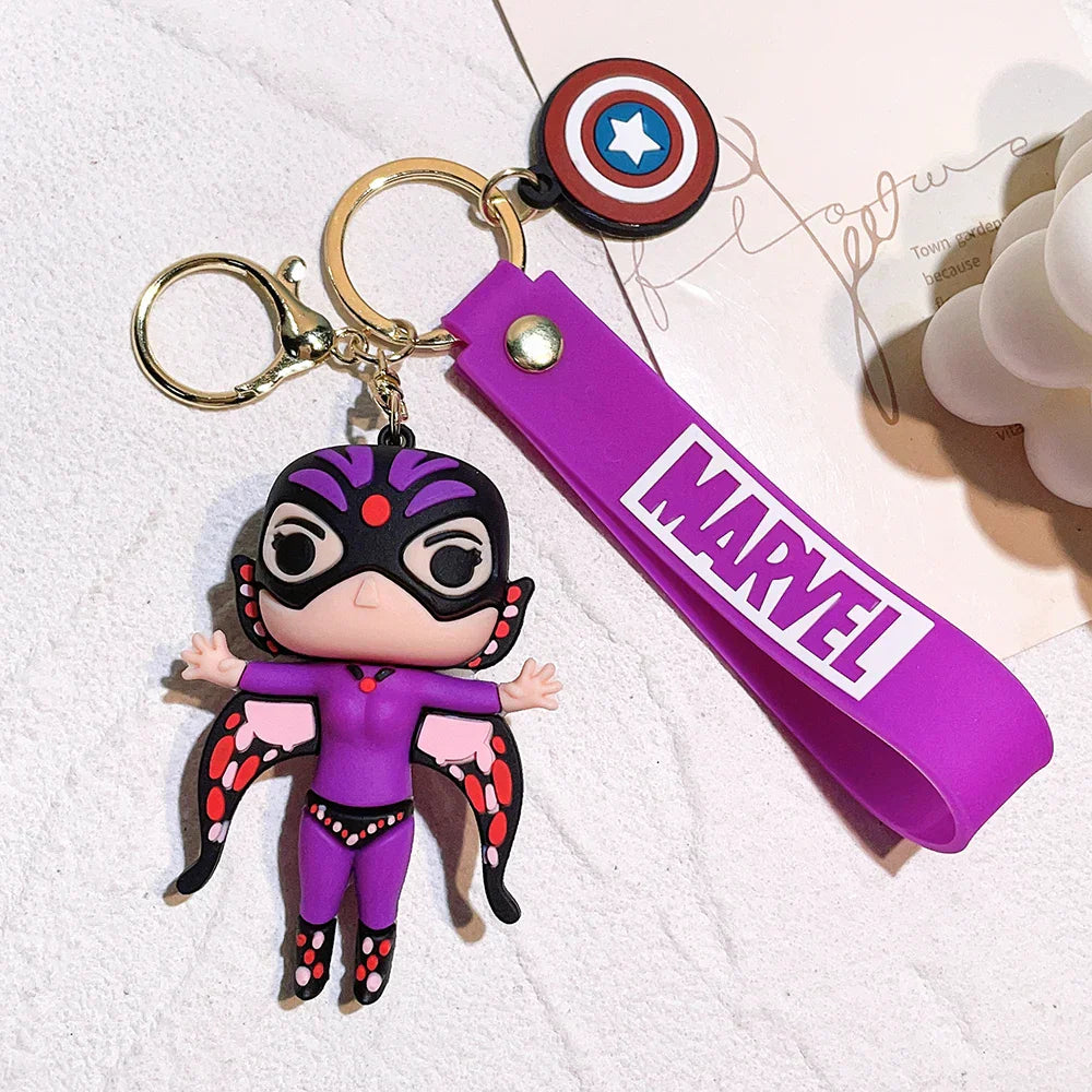 Marvel Keychain Silicone Bag Keyring For Women Disney