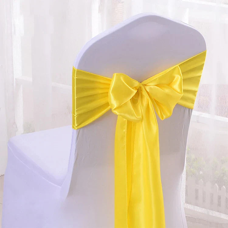 10pcs/50pcs Satin Chair Sash Knots Hotel Party Banquet
