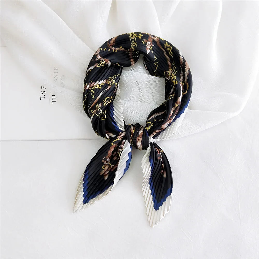 silk scarf women luxury ladies small head scarf