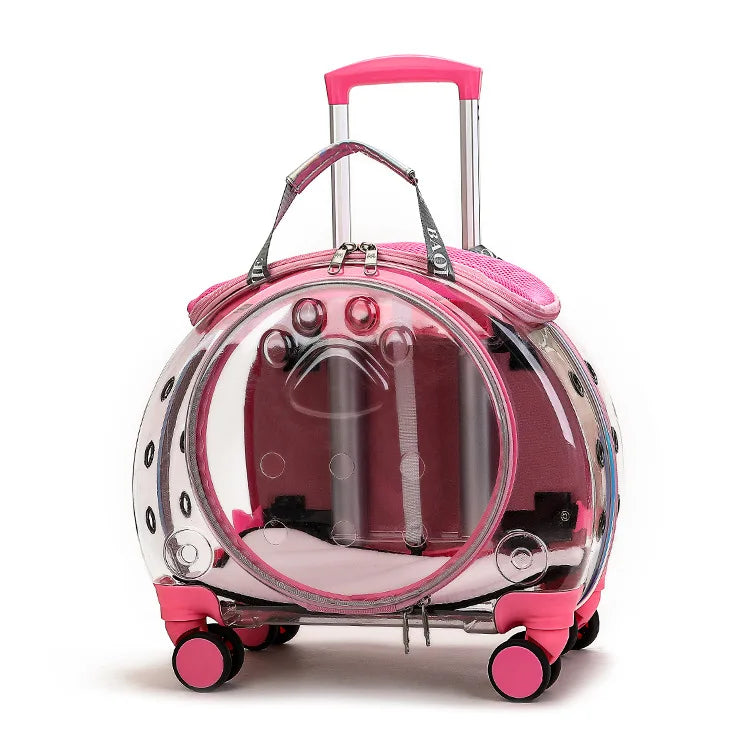 Small Transparent Pet Trolley Case Capsule Portable Dog