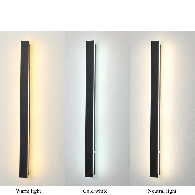 Modern Waterproof LED Outdoor Wall Lamp Long Strip